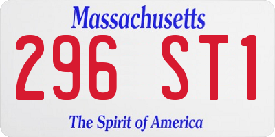 MA license plate 296ST1