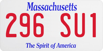 MA license plate 296SU1