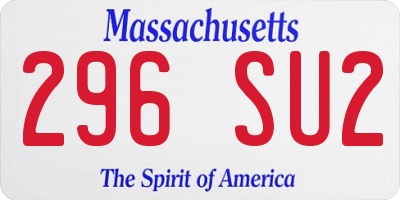 MA license plate 296SU2