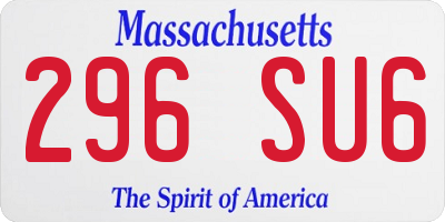 MA license plate 296SU6