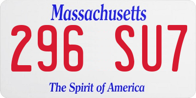 MA license plate 296SU7