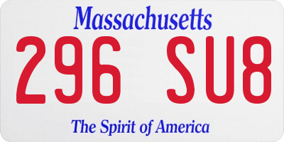 MA license plate 296SU8