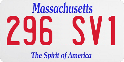 MA license plate 296SV1