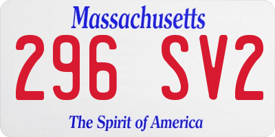 MA license plate 296SV2
