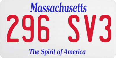 MA license plate 296SV3
