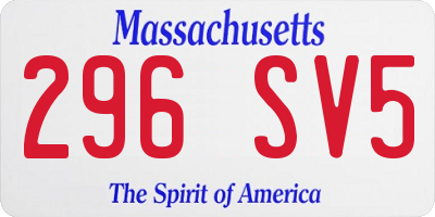 MA license plate 296SV5