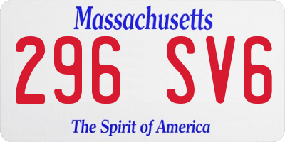 MA license plate 296SV6