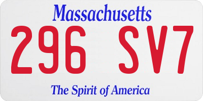 MA license plate 296SV7