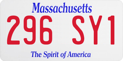 MA license plate 296SY1