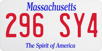 MA license plate 296SY4