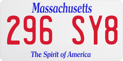 MA license plate 296SY8