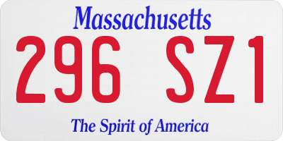 MA license plate 296SZ1