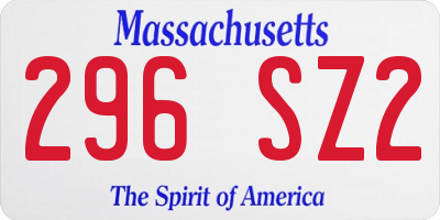 MA license plate 296SZ2