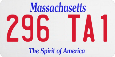 MA license plate 296TA1