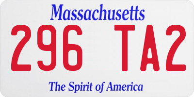 MA license plate 296TA2