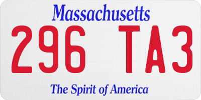 MA license plate 296TA3