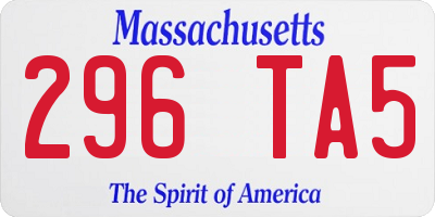 MA license plate 296TA5