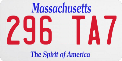 MA license plate 296TA7