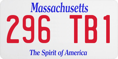 MA license plate 296TB1