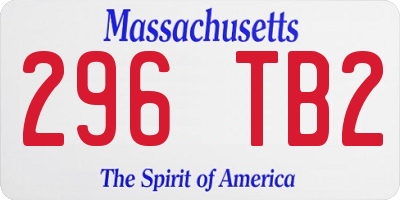 MA license plate 296TB2