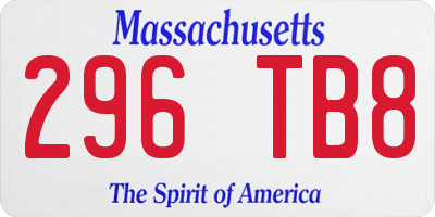 MA license plate 296TB8