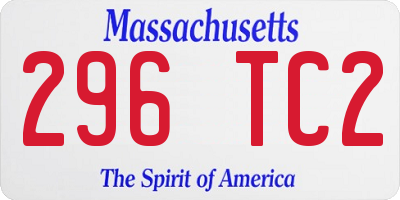 MA license plate 296TC2