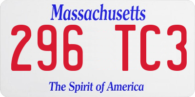 MA license plate 296TC3
