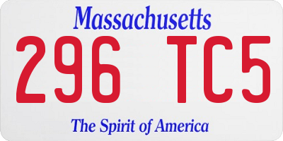 MA license plate 296TC5