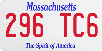 MA license plate 296TC6