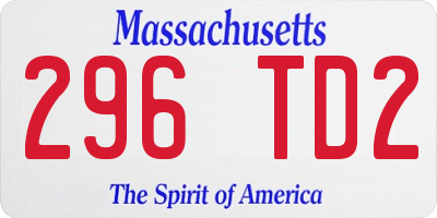 MA license plate 296TD2