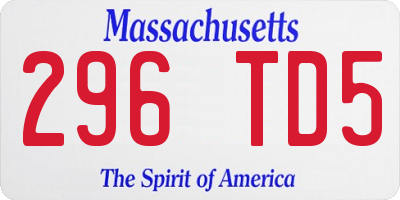 MA license plate 296TD5