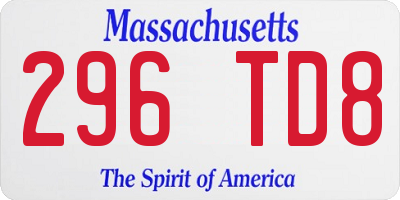 MA license plate 296TD8