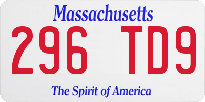 MA license plate 296TD9