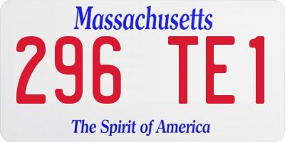 MA license plate 296TE1