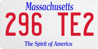 MA license plate 296TE2