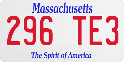 MA license plate 296TE3