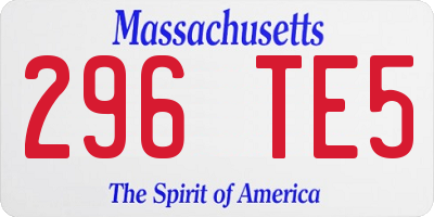 MA license plate 296TE5