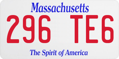 MA license plate 296TE6