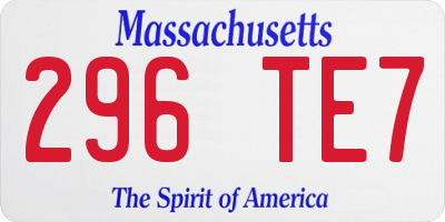 MA license plate 296TE7