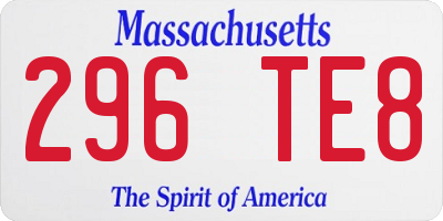 MA license plate 296TE8