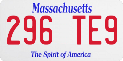 MA license plate 296TE9