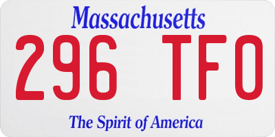 MA license plate 296TF0