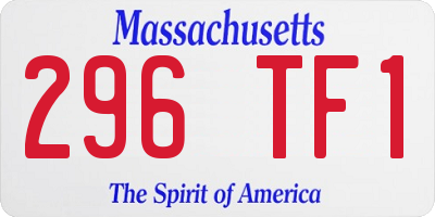 MA license plate 296TF1