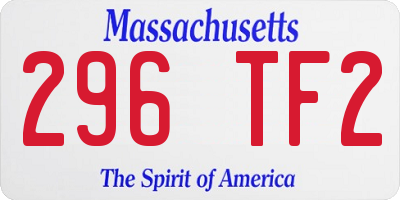MA license plate 296TF2