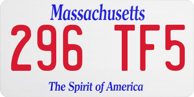 MA license plate 296TF5