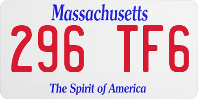 MA license plate 296TF6