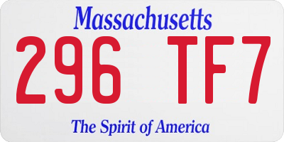 MA license plate 296TF7