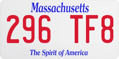 MA license plate 296TF8