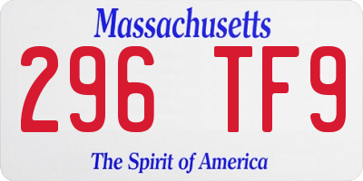 MA license plate 296TF9