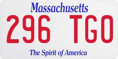 MA license plate 296TG0